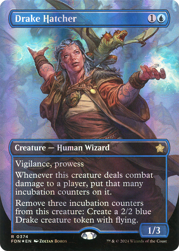 FOIL Drake Hatcher (FDN-374) - Foundations - Magic The Gathering