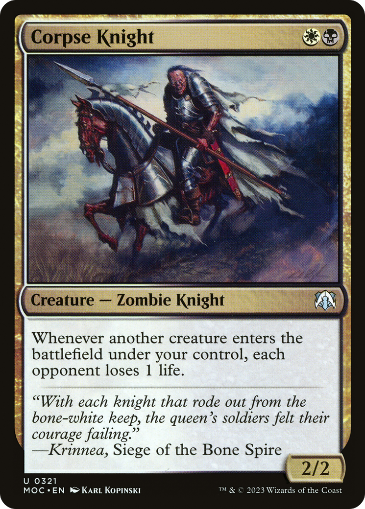 Corpse Knight (MOC-321) - March of the Machine Commander - Magic The Gathering