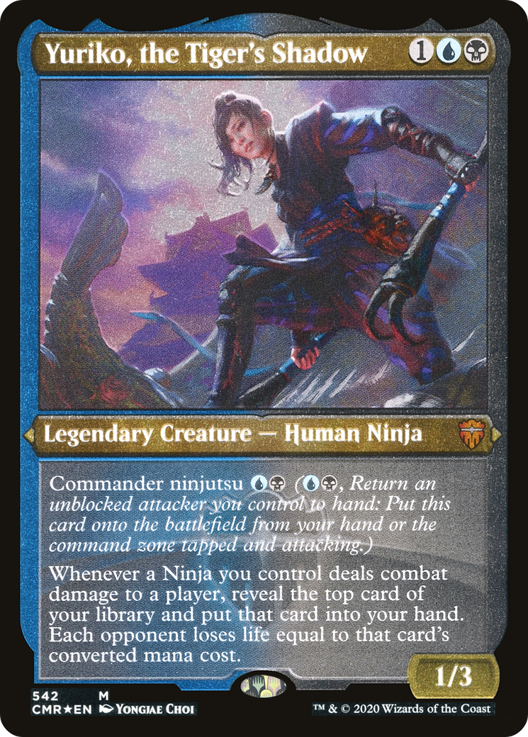 FOIL Yuriko, the Tiger's Shadow (Foil Etched) (CMR-542) - Commander Legends - Magic The Gathering
