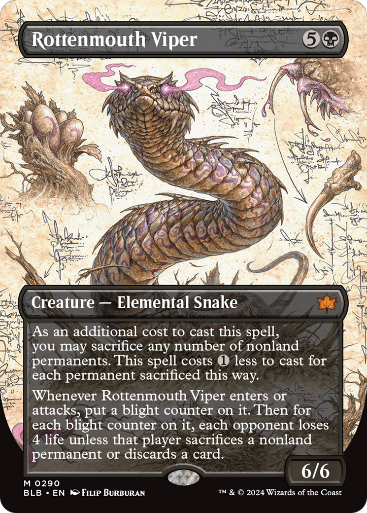 FOIL Rottenmouth Viper (BLB-290) - Bloomburrow - Magic The Gathering