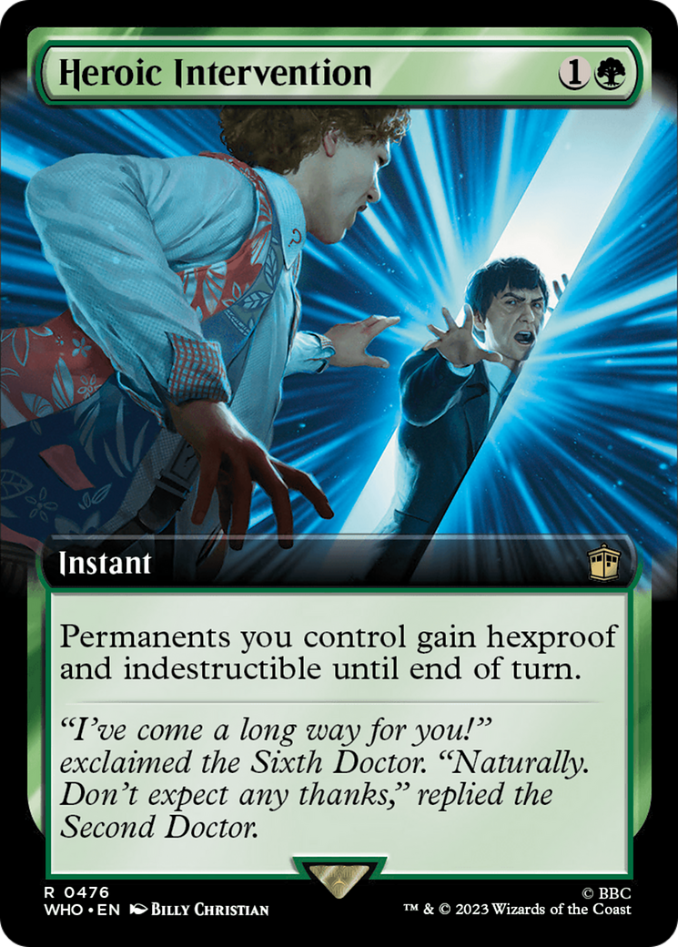 Heroic Intervention (Extended Art) (WHO-476) - Doctor Who - Magic The Gathering