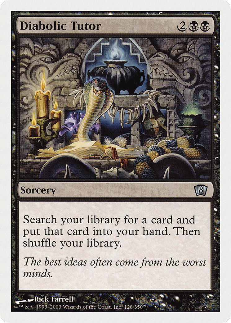 Diabolic Tutor (8ED-128) - Eighth Edition - Magic The Gathering