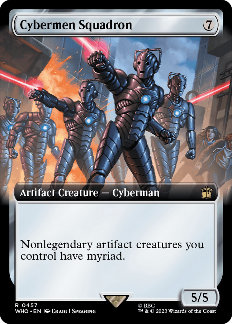 FOIL Cybermen Squadron (Extended Art) (WHO-457) - Doctor Who - Magic The Gathering
