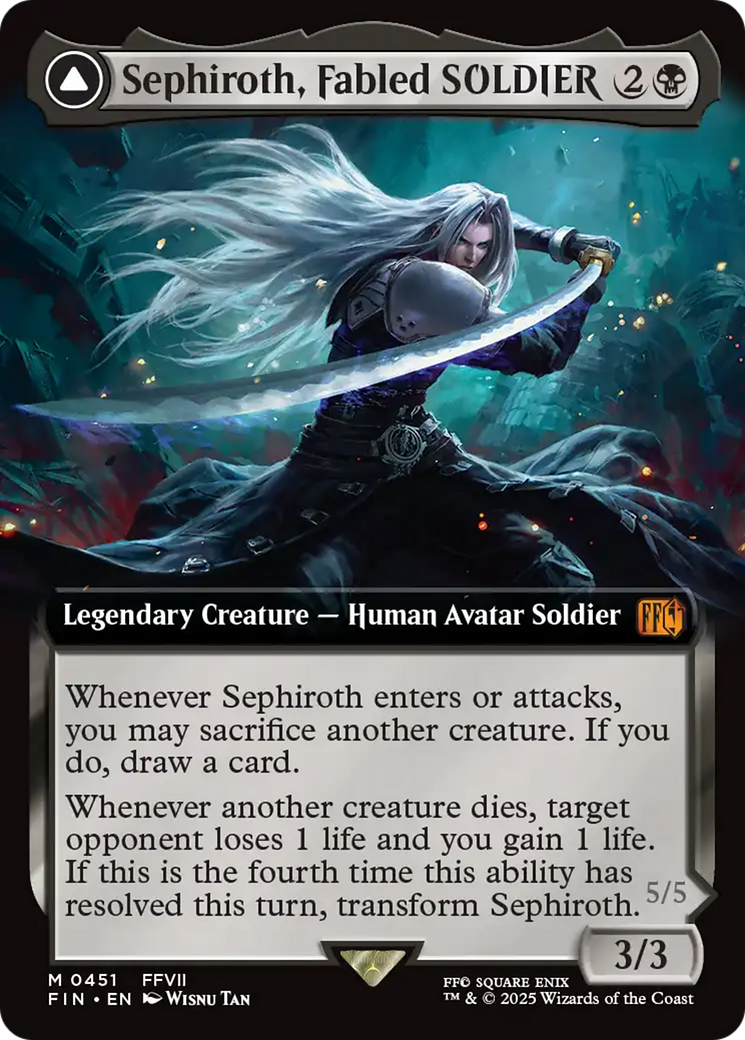 Sephiroth, Fabled SOLDIER // Sephiroth, One-Winged Angel (FIN-451) - FINAL FANTASY - Magic The Gathering