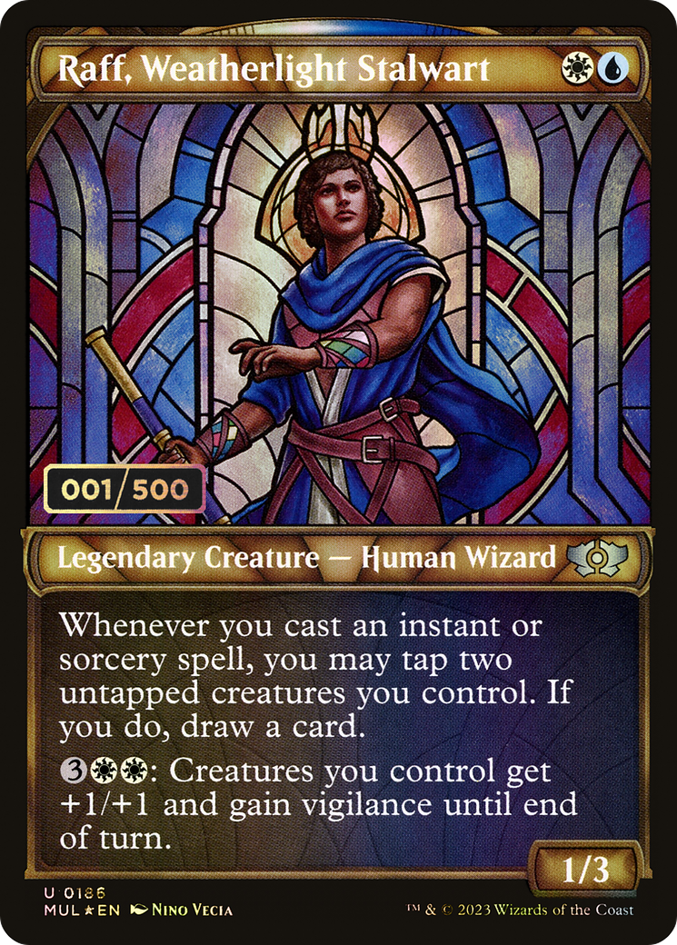 FOIL Raff, Weatherlight Stalwart (Serial Numbered) (MUL-186Z) - Multiverse Legends - Magic The Gathering