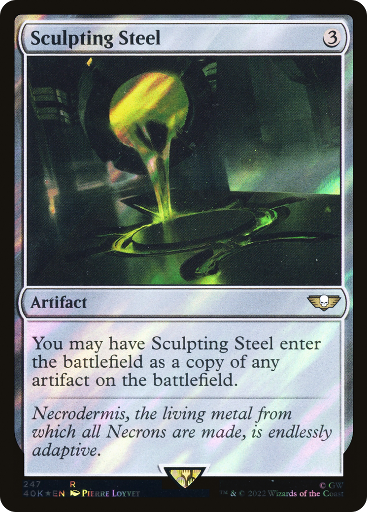 FOIL Sculpting Steel (Surge Foil) (40K-247) - Warhammer 40,000 Commander - Magic The Gathering