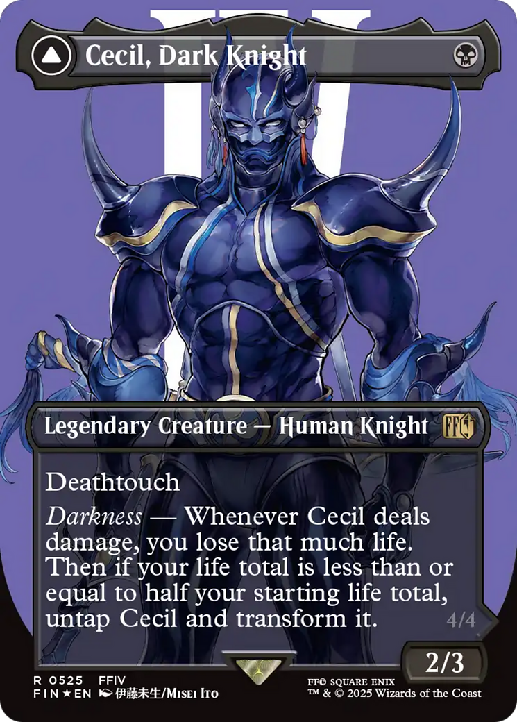 FOIL Cecil, Dark Knight // Cecil, Redeemed Paladin (FIN-525) - FINAL FANTASY - Magic The Gathering