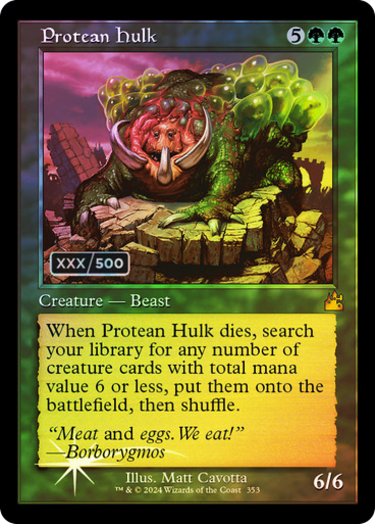 FOIL Protean Hulk (Retro Frame) (Serial Numbered) (RVR-353) - Ravnica Remastered - Magic The Gathering