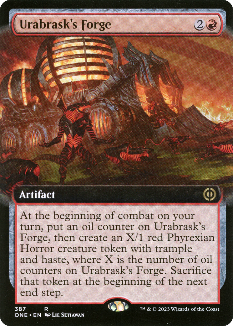 Urabrask's Forge (Extended Art) (ONE-387) - Phyrexia: All Will Be One - Magic The Gathering