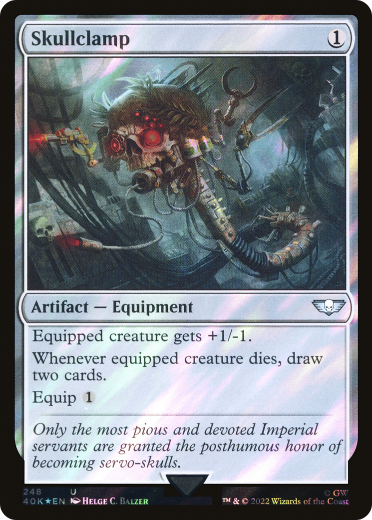 FOIL Skullclamp (Surge Foil) (40K-248) - Warhammer 40,000 Commander - Magic The Gathering