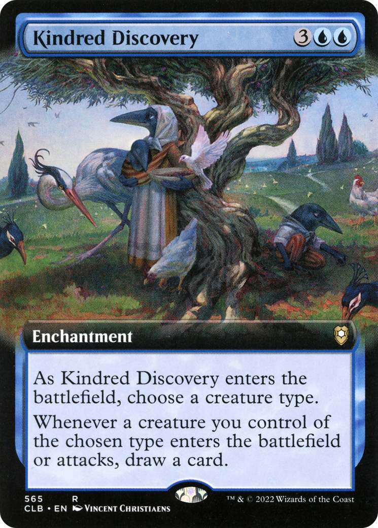 FOIL Kindred Discovery (Extended Art) (CLB-565) - Commander Legends: Battle for Baldur's Gate - Magic The Gathering