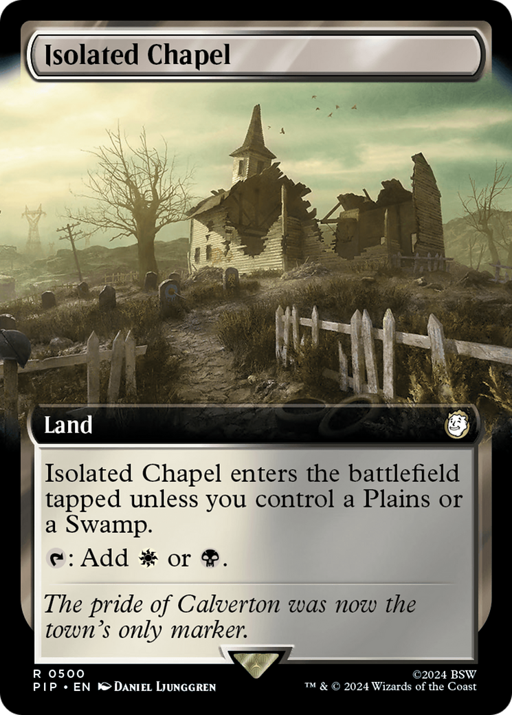 FOIL Isolated Chapel (Extended Art) (PIP-500) - Fallout - Magic The Gathering