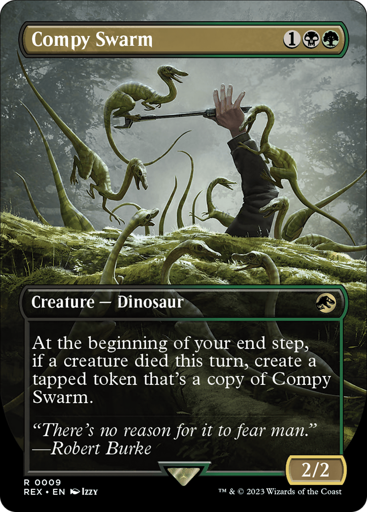 Compy Swarm (Borderless) (REX-009) - Jurassic World Collection - Magic The Gathering