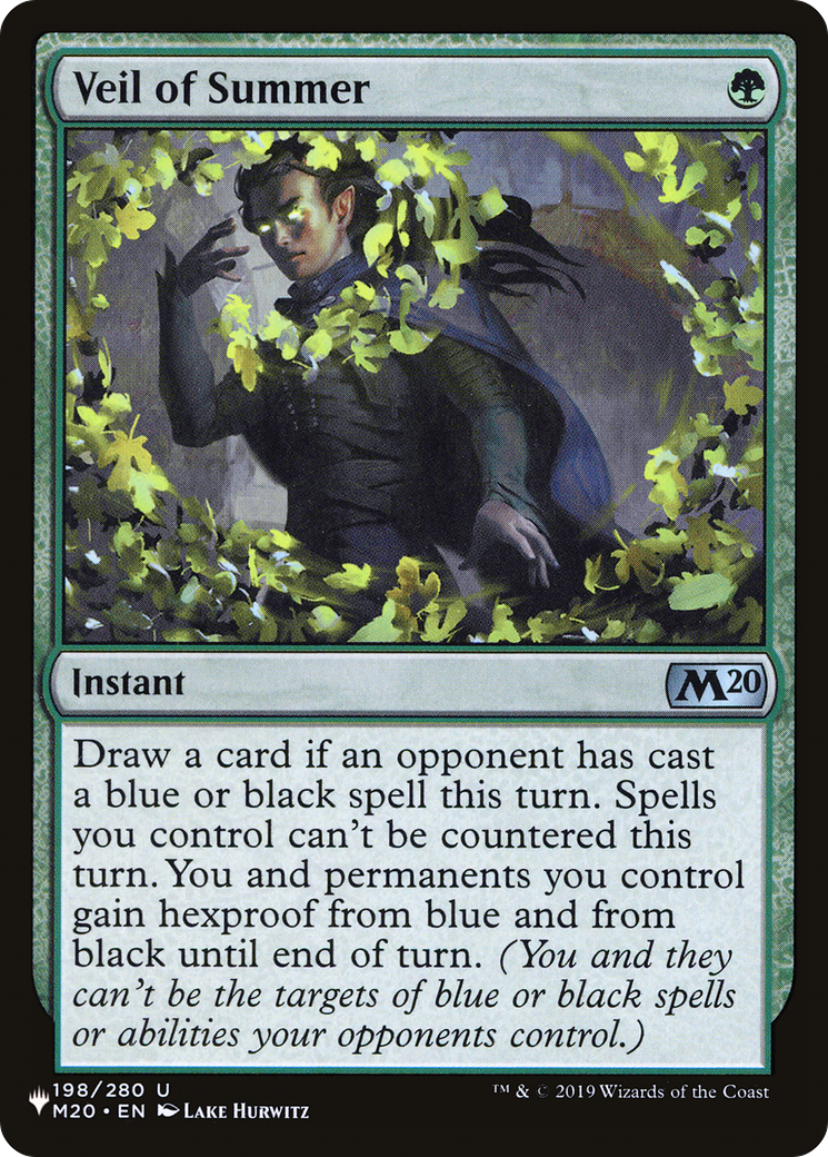 Veil of Summer (LIST-M20-198) - The List - Magic The Gathering