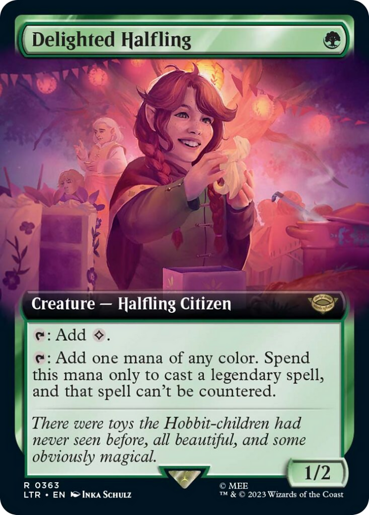 Delighted Halfling (Extended Art) (LTR-363) - The Lord of the Rings: Tales of Middle-earth - Magic The Gathering