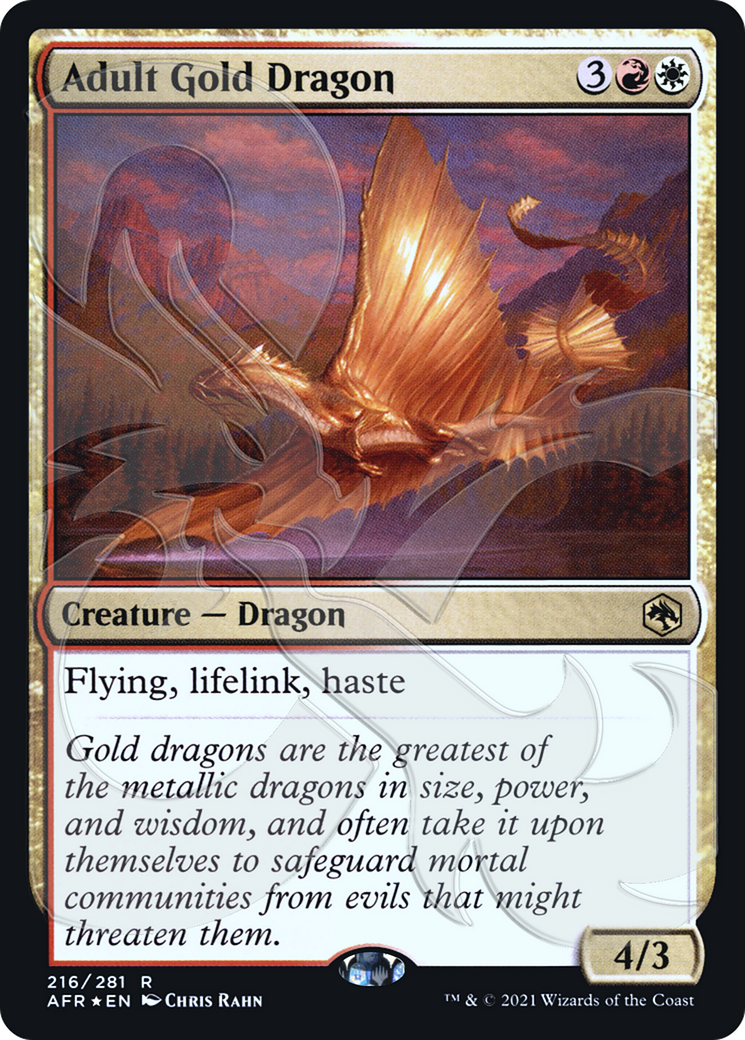 FOIL Adult Gold Dragon (AFR&-216A) - Adventures in the Forgotten Realms Promos - Magic The Gathering