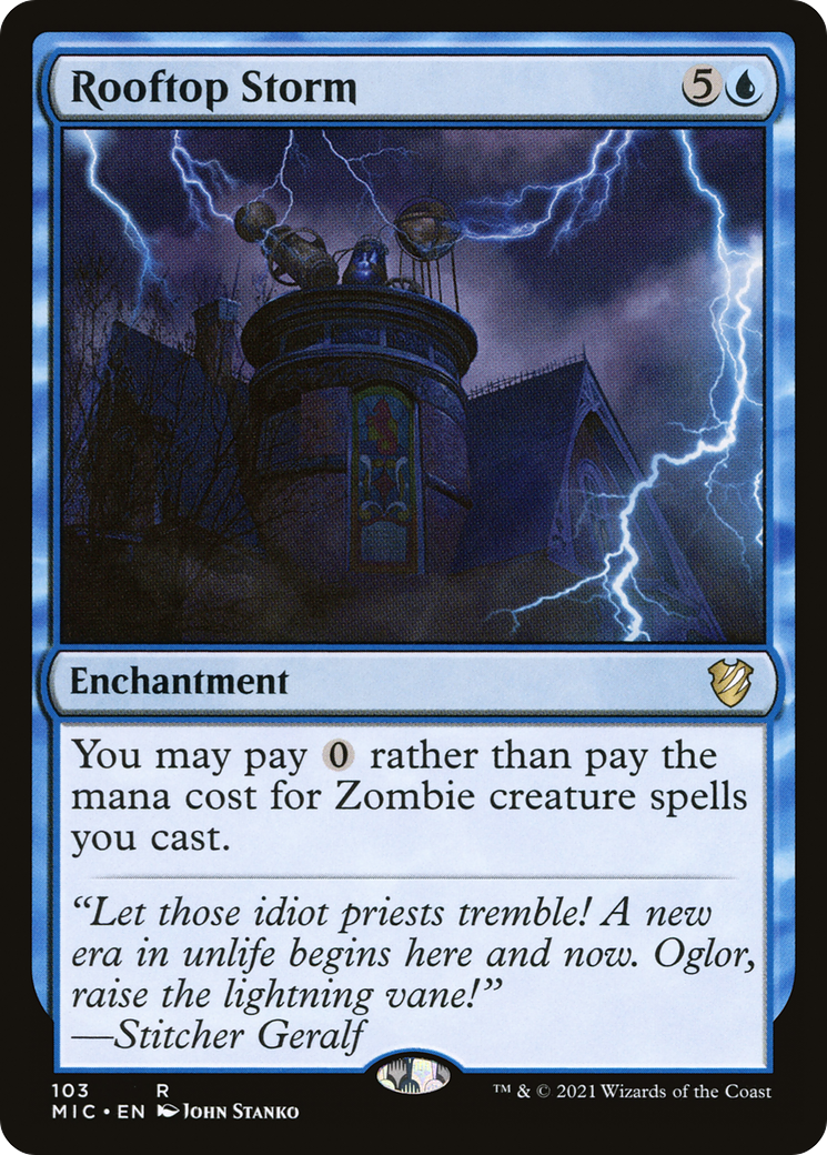 Rooftop Storm (MIC-103) - Midnight Hunt Commander - Magic The Gathering