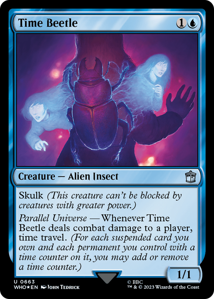 FOIL Time Beetle (Surge Foil) (WHO-663) - Doctor Who - Magic The Gathering