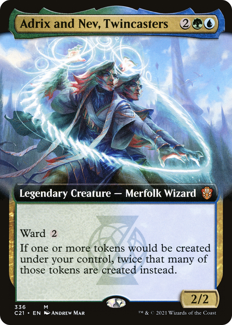 Adrix and Nev, Twincasters (Extended Art) (C21-336) - Commander 2021: (Extended Art) - Magic The Gathering