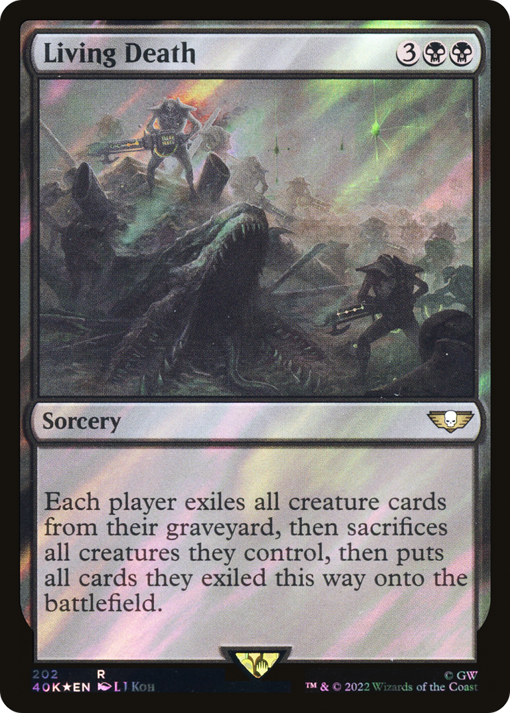 FOIL Living Death (Surge Foil) (40K-202) - Warhammer 40,000 Commander - Magic The Gathering