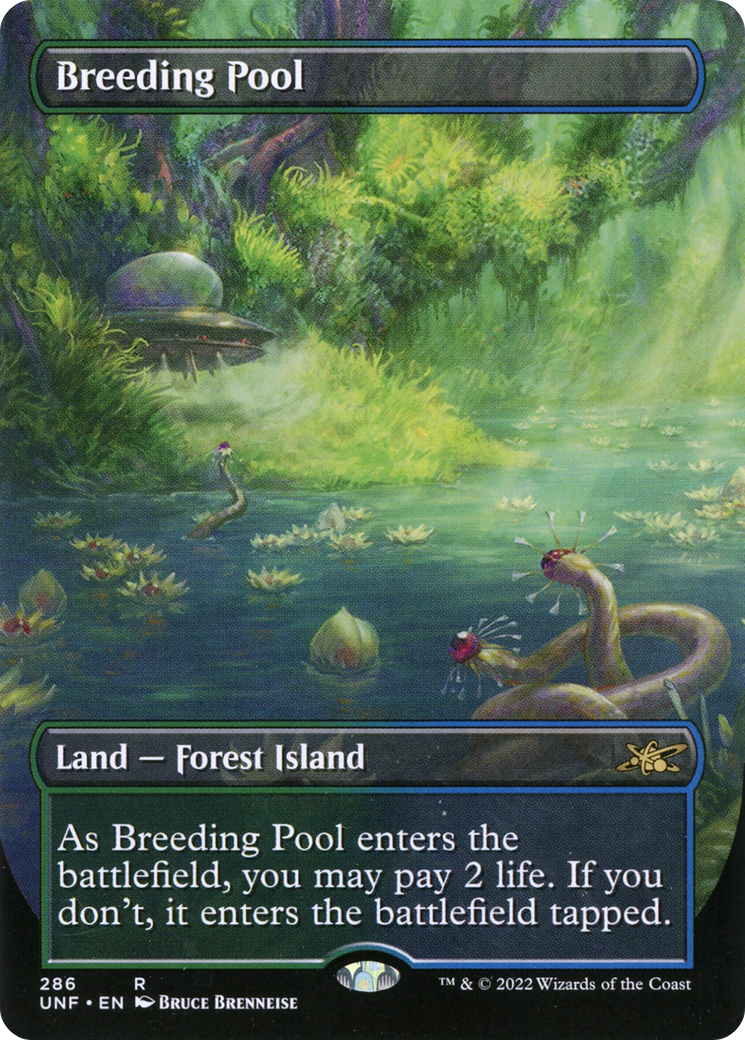 FOIL Breeding Pool (Borderless) (UNF-286) - Unfinity - Magic The Gathering
