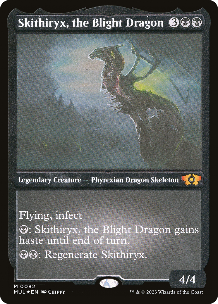 ETCHED FOIL Skithiryx, the Blight Dragon (Foil Etched) (MUL-082) - Multiverse Legends - Magic The Gathering