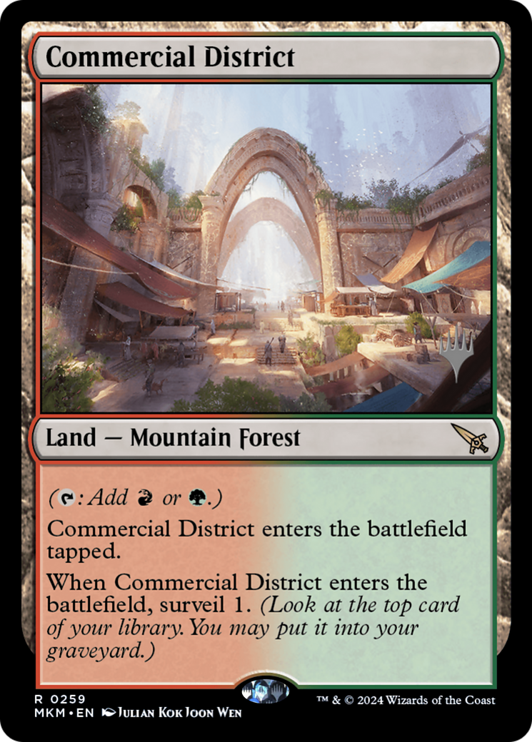 FOIL Commercial District (PPMKM-259P) - Murders at Karlov Manor Promos - Magic The Gathering