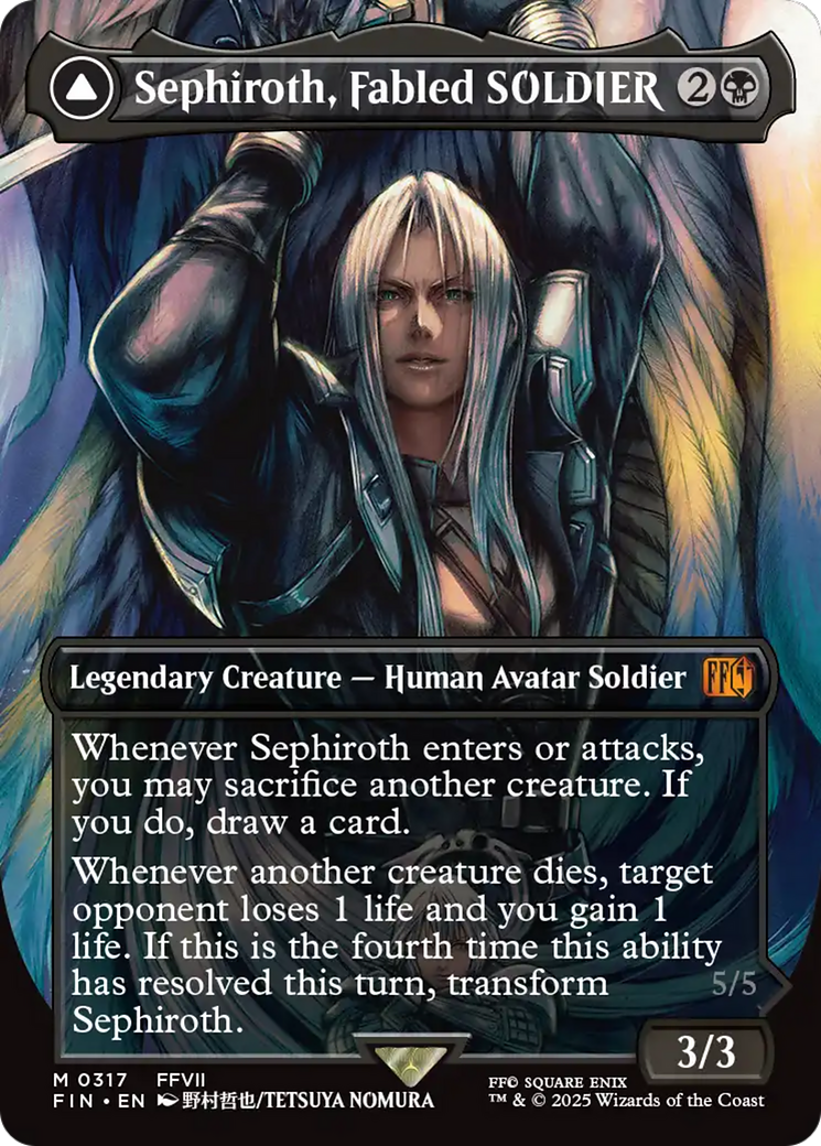 Sephiroth, Fabled SOLDIER (Borderless) (0317) (FIN-317) - FINAL FANTASY - Magic The Gathering