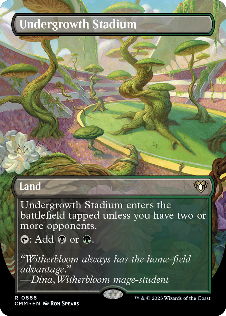 FOIL Undergrowth Stadium (Borderless) (CMM-666) - Commander Masters - Magic The Gathering