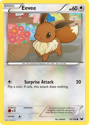 Eevee 83/108 - Dark Explorers Reverse Holofoil