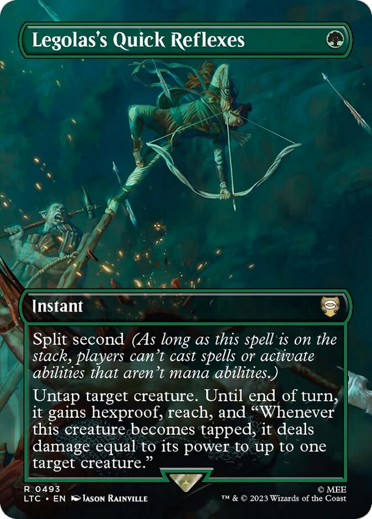 FOIL Legolas's Quick Reflexes (Borderless) (LTC-493) - Tales of Middle-earth Commander - Magic The Gathering