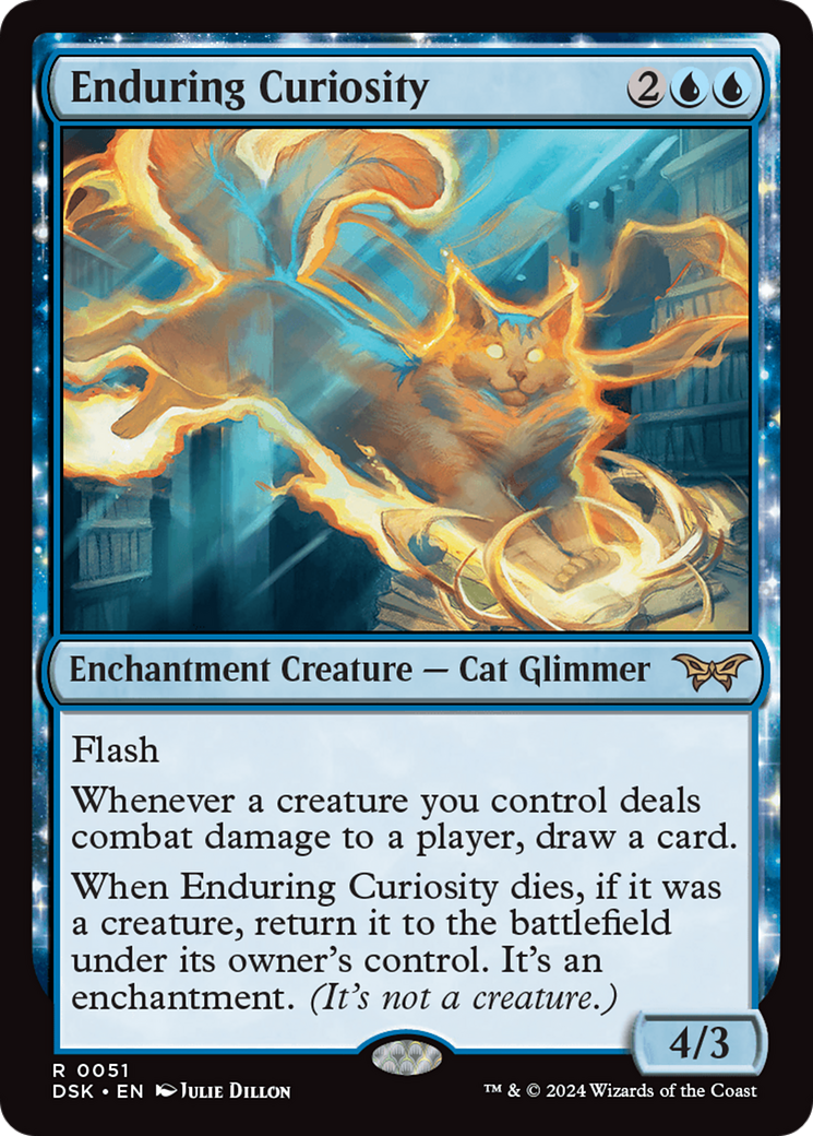 FOIL Enduring Curiosity (DSK-051) - Duskmourn: House of Horror - Magic The Gathering