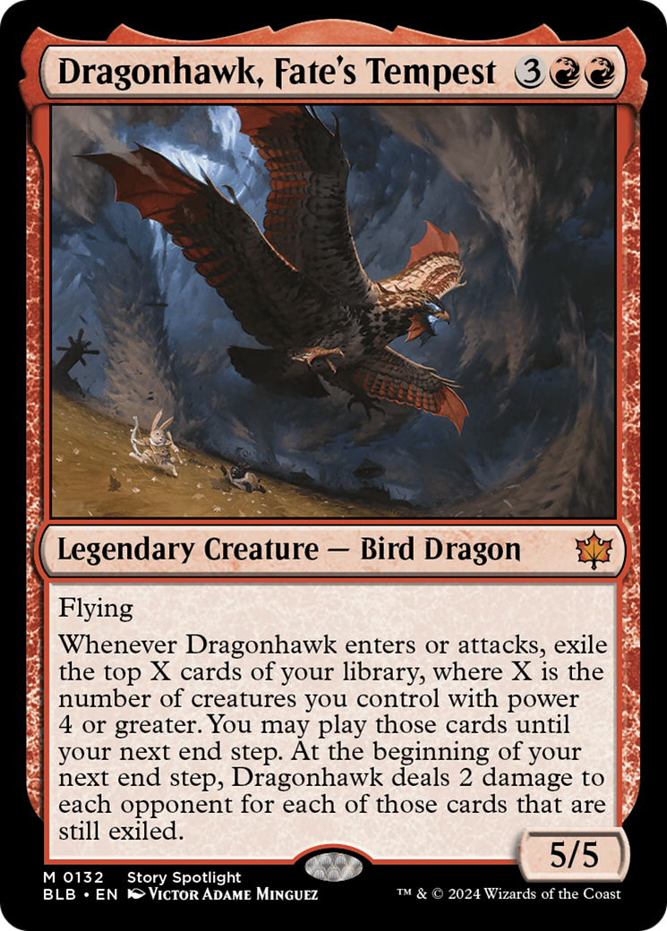 FOIL Dragonhawk, Fate's Tempest (BLB-132) - Bloomburrow - Magic The Gathering