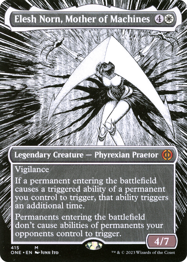 FOIL Elesh Norn, Mother of Machines (Borderless) (ONE-415) - Phyrexia: All Will Be One - Magic The Gathering
