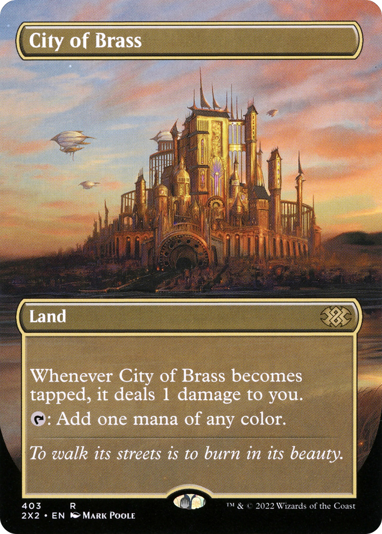 FOIL City of Brass (Borderless) (2X2-403) - Double Masters 2022 - Magic The Gathering
