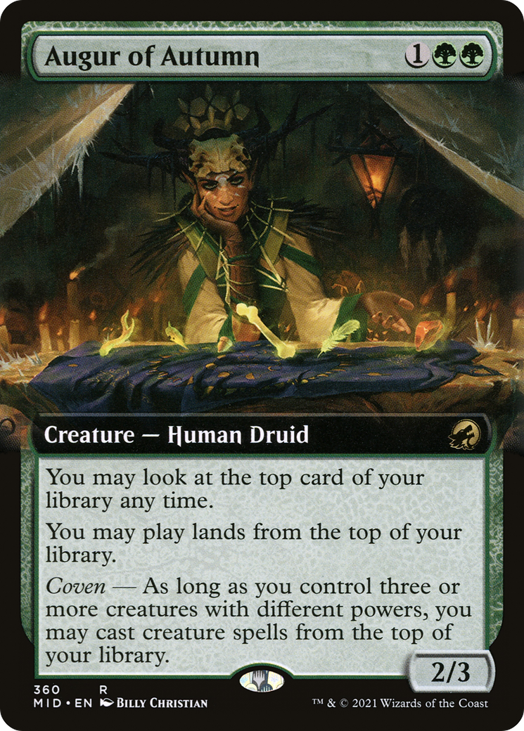 FOIL Augur of Autumn (Extended Art) (MID-360) - Innistrad: Midnight Hunt - Magic The Gathering