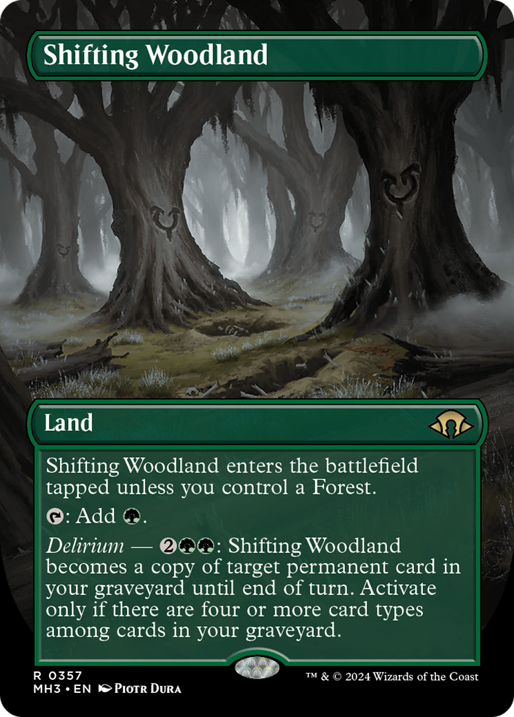 FOIL Shifting Woodland (Borderless) (MH3-357) - Modern Horizons 3 - Magic The Gathering