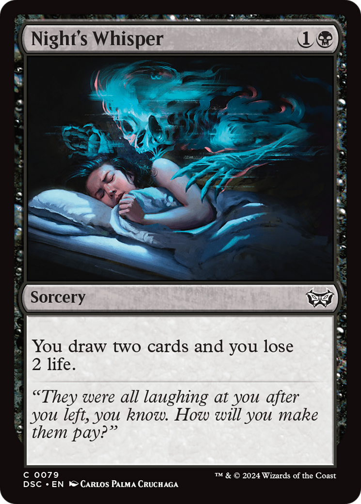 Night's Whisper (DSC-079) - Duskmourn: House of Horror Commander - Magic The Gathering