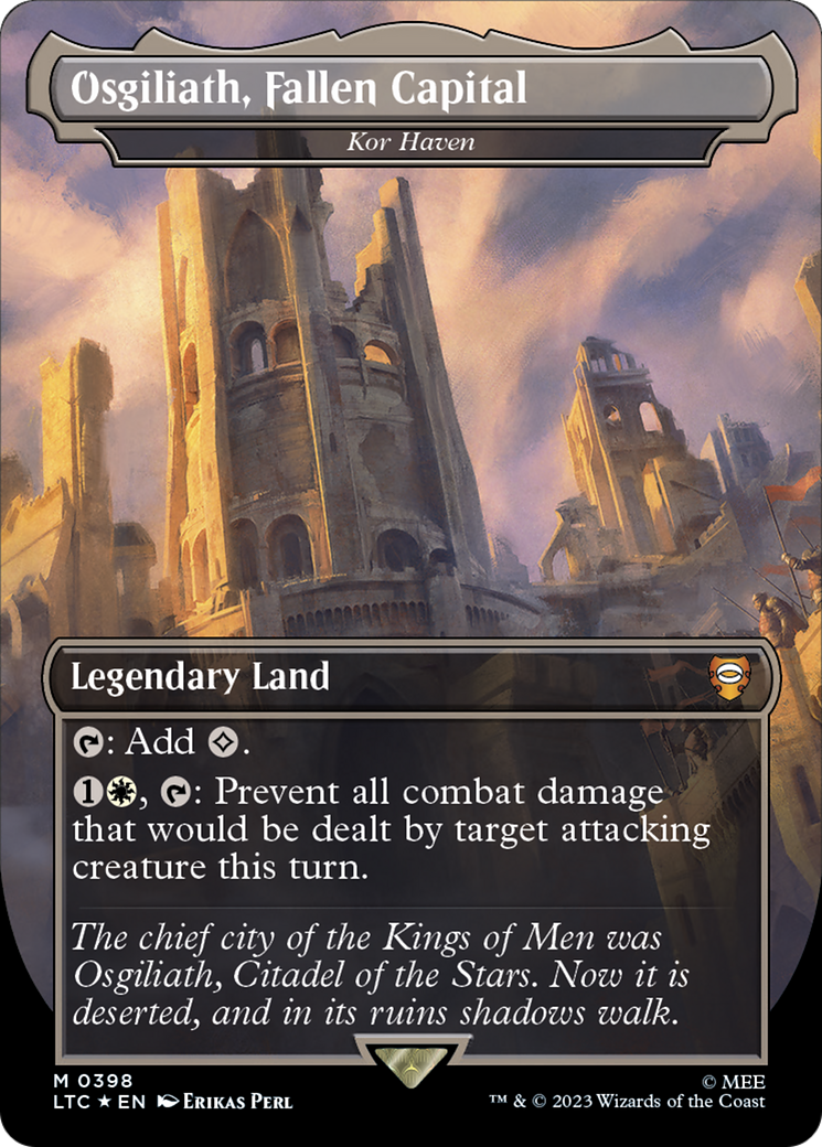 FOIL Osgiliath, Fallen Capital - Kor Haven (Surge Foil) (LTC-398) - Tales of Middle-earth Commander - Magic The Gathering