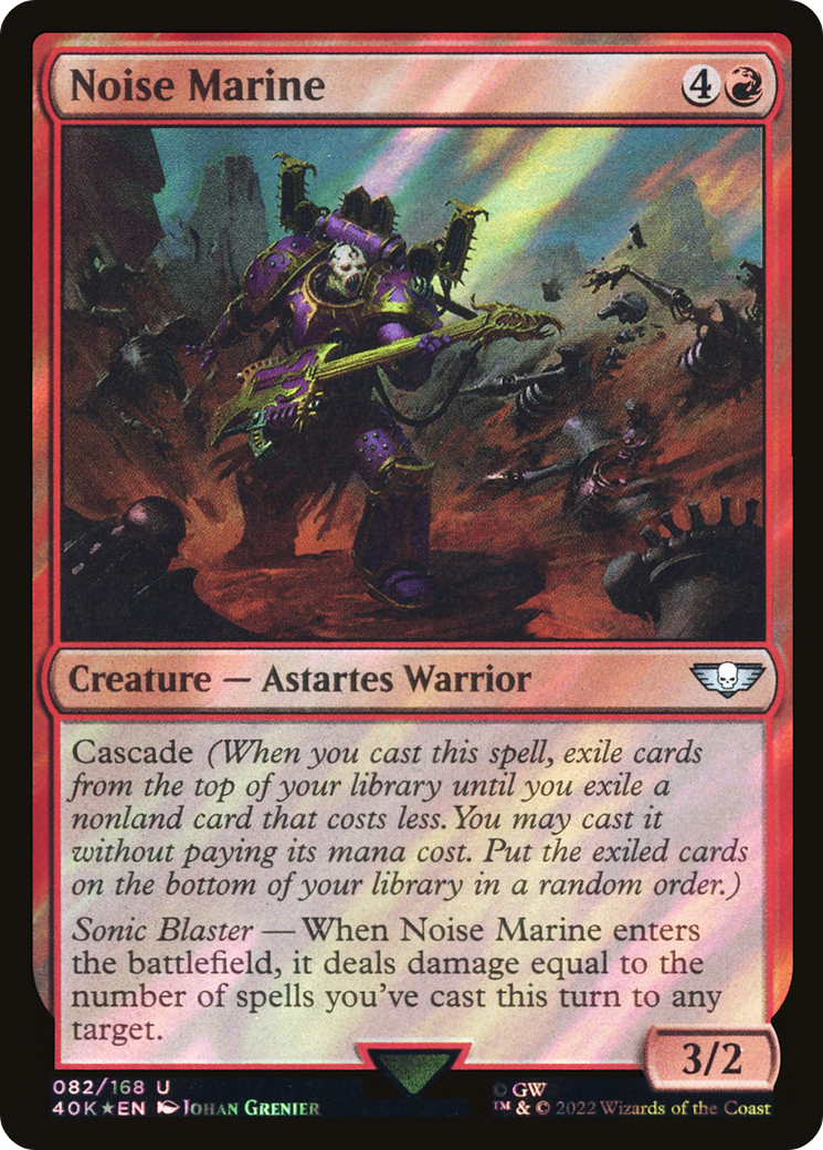 FOIL Noise Marine (Surge Foil) (40K-082) - Warhammer 40,000 Commander - Magic The Gathering