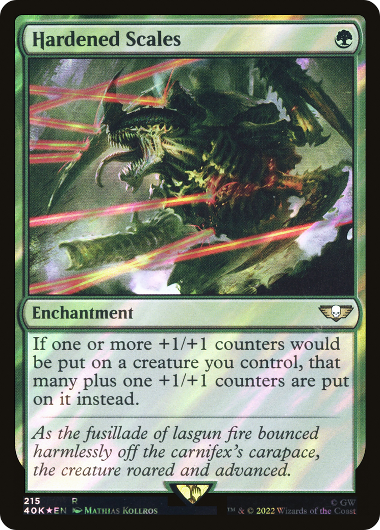 FOIL Hardened Scales (Surge Foil) (40K-215) - Warhammer 40,000 Commander - Magic The Gathering