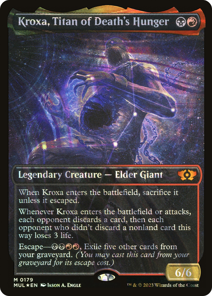 FOIL Kroxa, Titan of Death's Hunger (Halo Foil) (MUL-179) - Multiverse Legends - Magic The Gathering