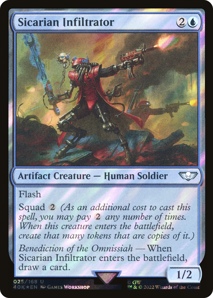 FOIL Sicarian Infiltrator (Surge Foil) (40K-025) - Warhammer 40,000 Commander - Magic The Gathering