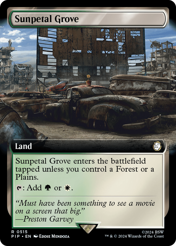 Sunpetal Grove (Extended Art) (PIP-515) - Fallout - Magic The Gathering
