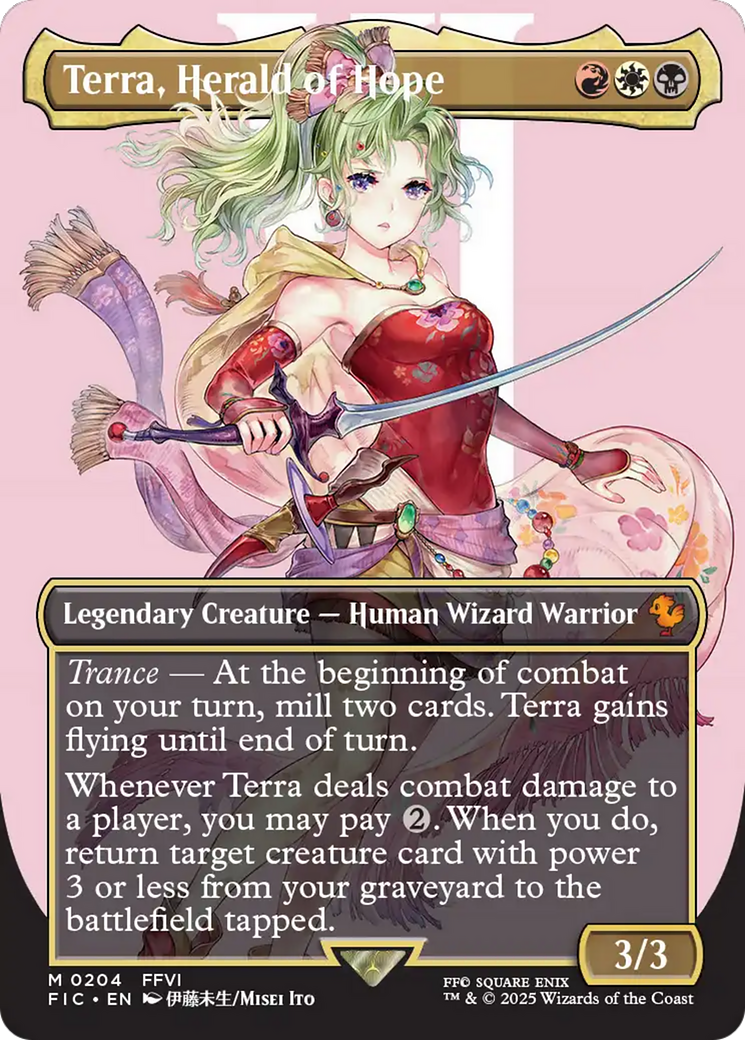 Terra, Herald of Hope (Borderless) (FIC-204) - Commander: FINAL FANTASY - Magic The Gathering