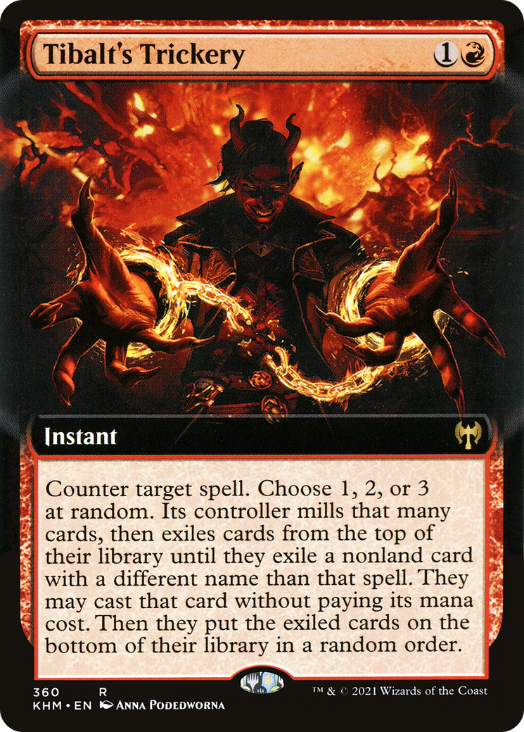 FOIL Tibalt's Trickery (Extended Art) (KHM-360) - Kaldheim - Magic The Gathering
