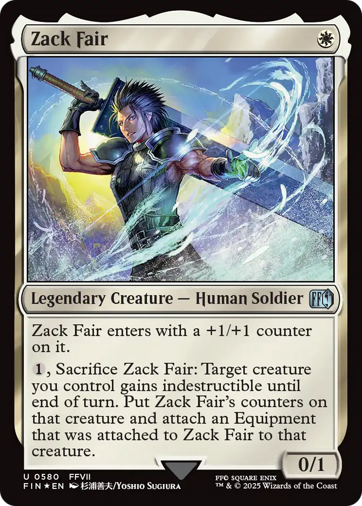 FOIL Zack Fair (Surge Foil) (FIN-580) - FINAL FANTASY - Magic The Gathering