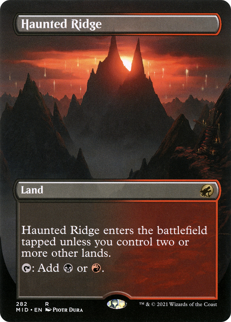 FOIL Haunted Ridge (Borderless) (MID-282) - Innistrad: Midnight Hunt - Magic The Gathering