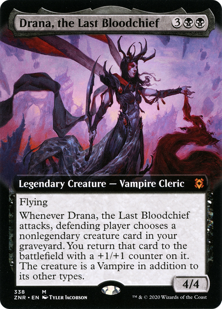 Drana, the Last Bloodchief (Extended Art) (ZNR-338) - Zendikar Rising - Magic The Gathering