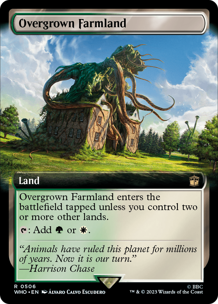 Overgrown Farmland (Extended Art) (WHO-506) - Doctor Who - Magic The Gathering